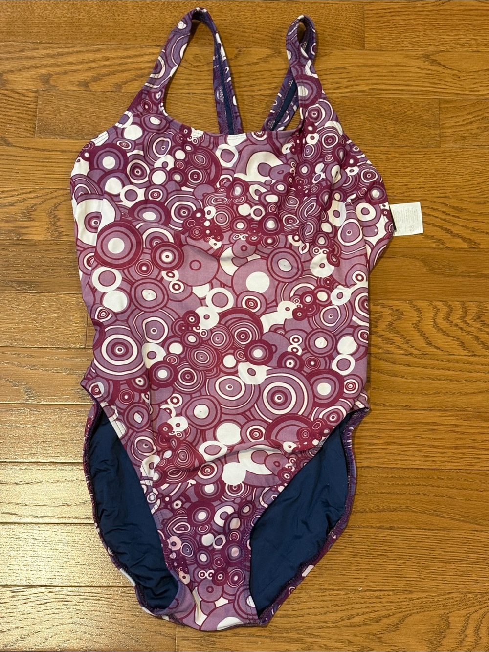 Sporti | Purple Swirl Patterned Racing Swim Suit Size 36 Slightly Sunbleached